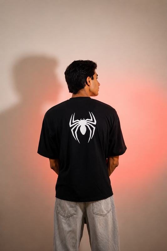 Sebeez Spider Web Oversized Cotton Jersey T-Shirt | Premium Streetwear