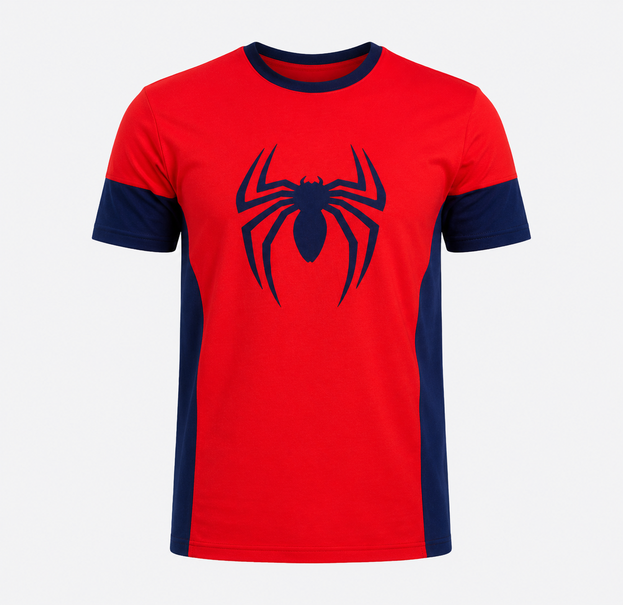 Spider Performance T-Shirt – Red & Navy Athletic Fit